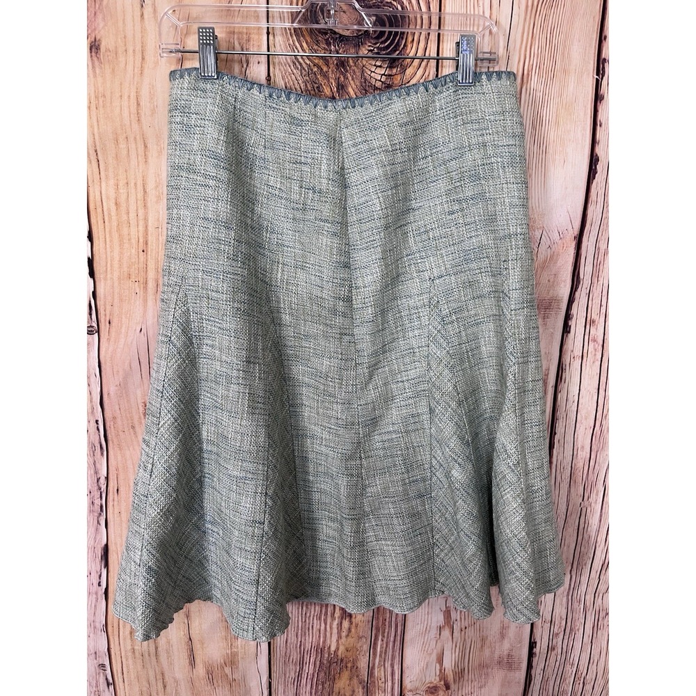 Ann Taylor Loft Petites A-line Tweed Skirt Blue Green Women's Size 6